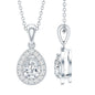 Minimal Lab Grown Diamond Teardrop Halo Pendant