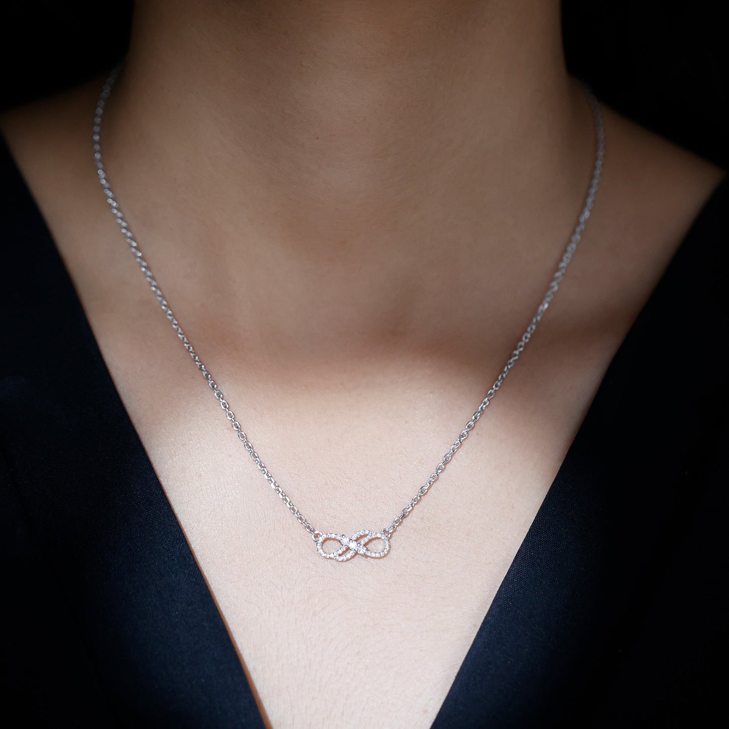 Certified Moissanite Infinity Symbol Necklace for Women