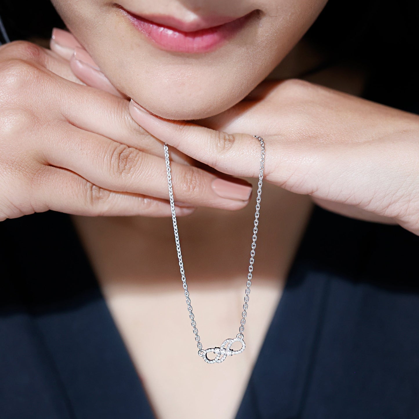 Certified Moissanite Infinity Symbol Necklace for Women