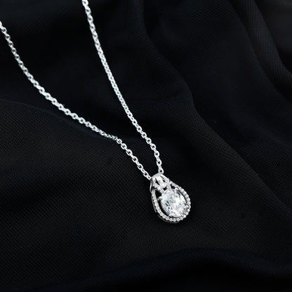 2 Carat Oval Cut Moissanite Drop Necklace For Wedding
