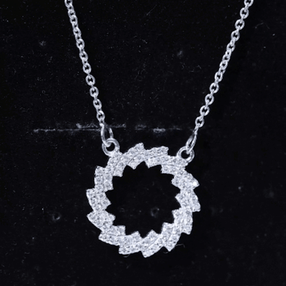 Certified Moissanite Eternity Necklace in Sterling Silver