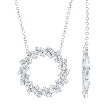 Certified Moissanite Eternity Necklace in Sterling Silver