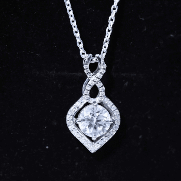2.62 Carat Moissanite Wedding Necklace for Bride with Silver Chain