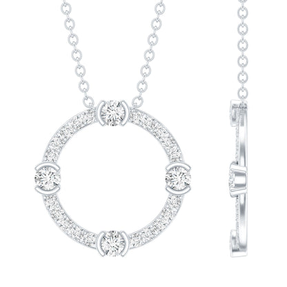 Sterling Silver Moissanite Eternity Necklace With Chain
