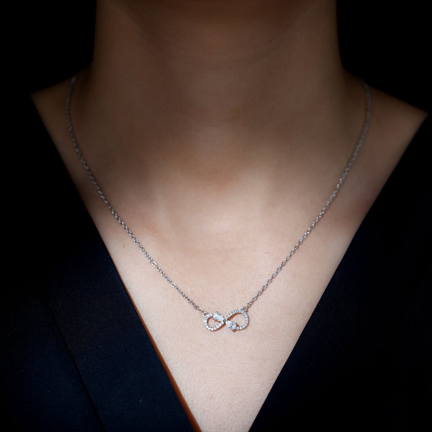 Certified Moissanite Forever Symbol Necklace for Women