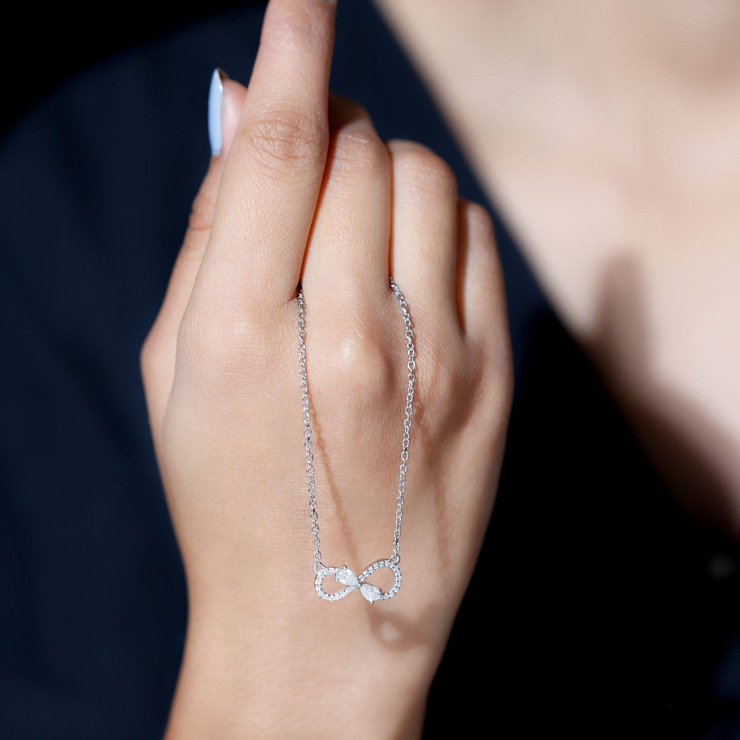Certified Moissanite Forever Symbol Necklace for Women