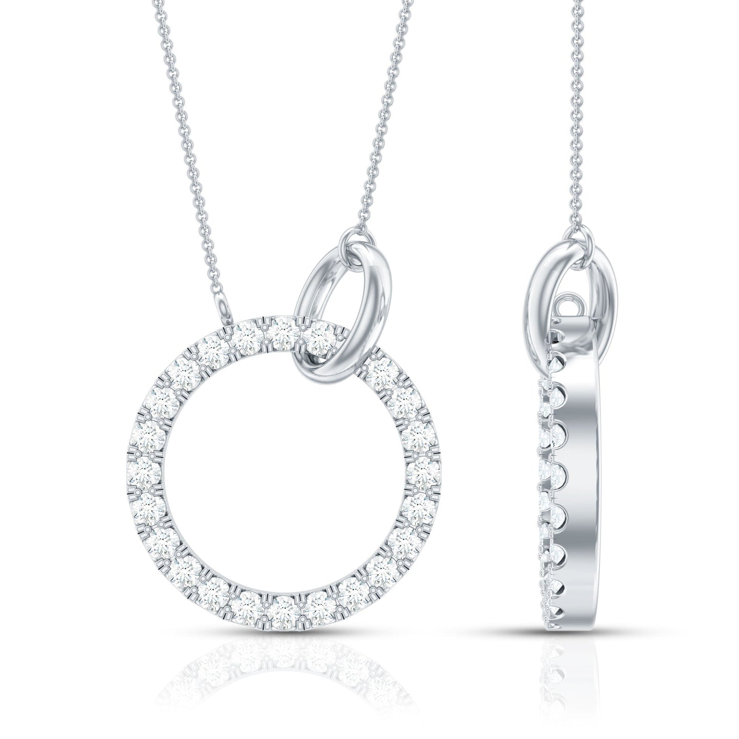 Natural Diamond Eternity Necklace for Women