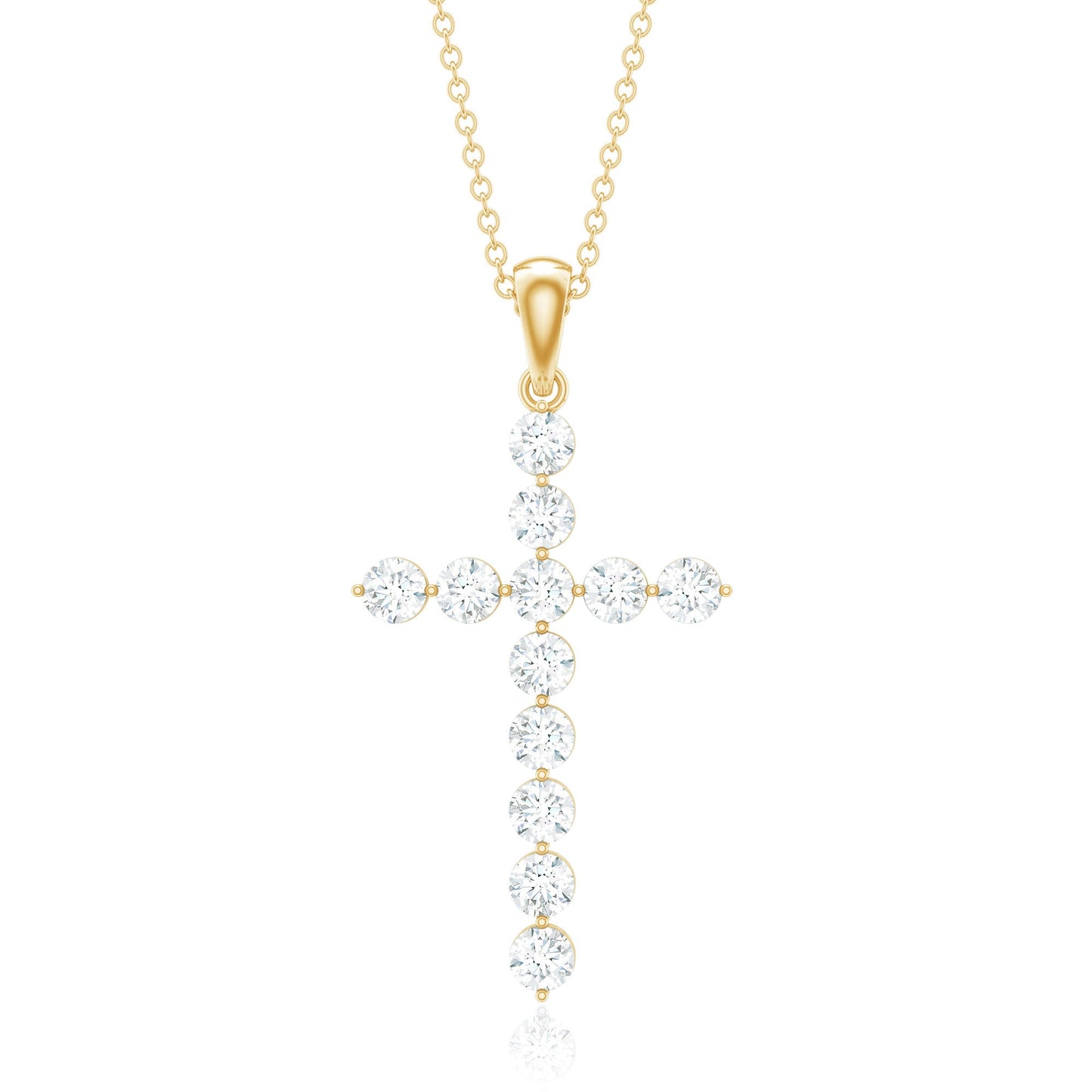 Certified Moissanite Cross Pendant Necklace
