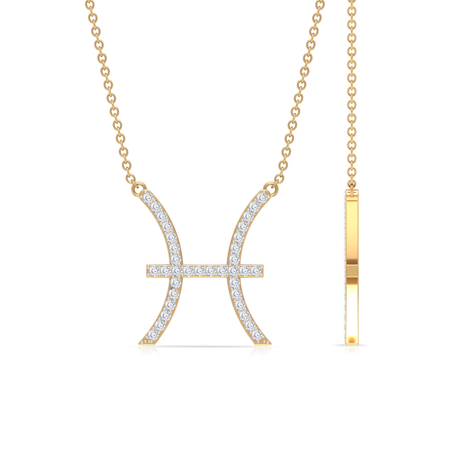 Certified Lab Diamond Pisces Zodiac Sign Necklace