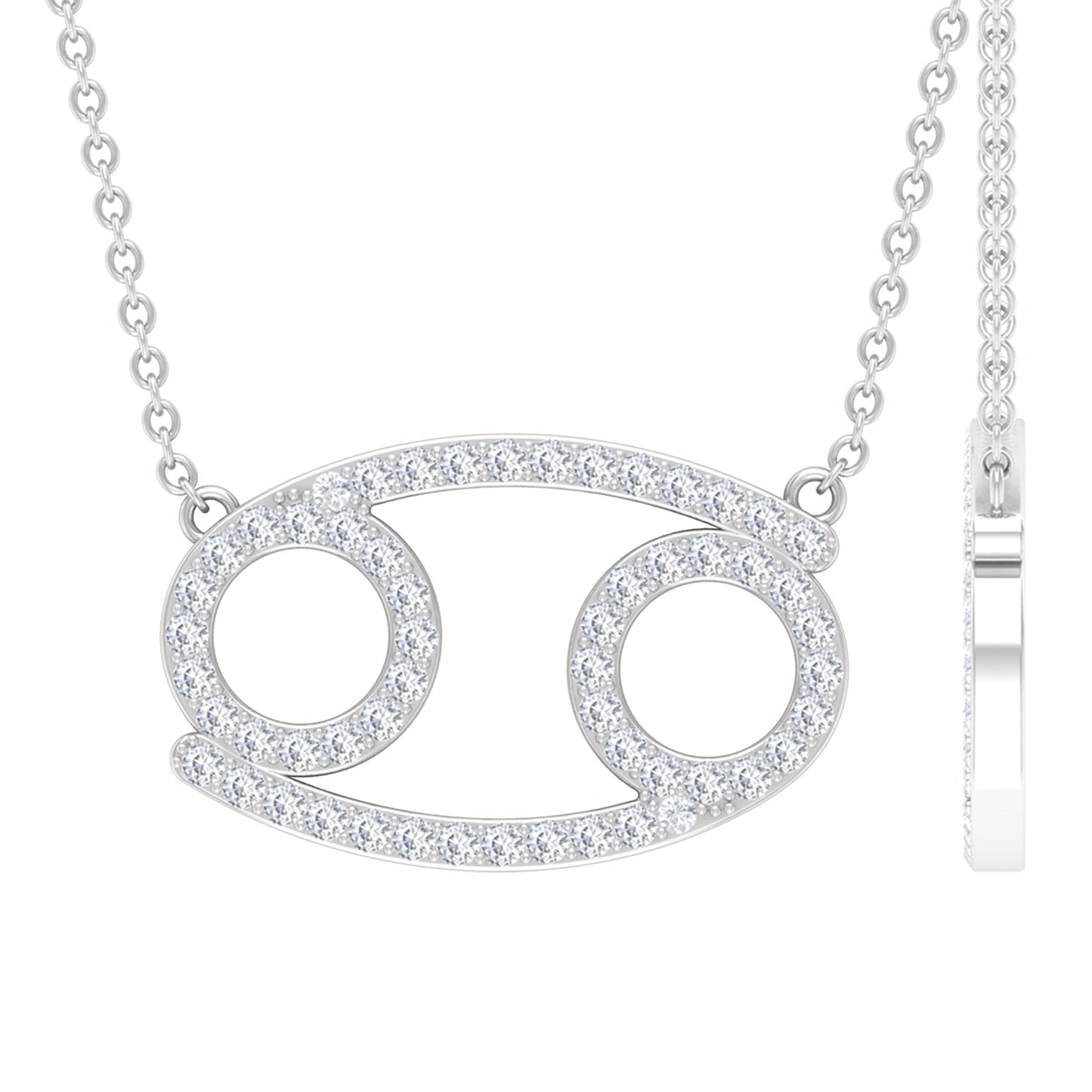 Certified Lab Grown Diamond Star Sign Cancer Necklace