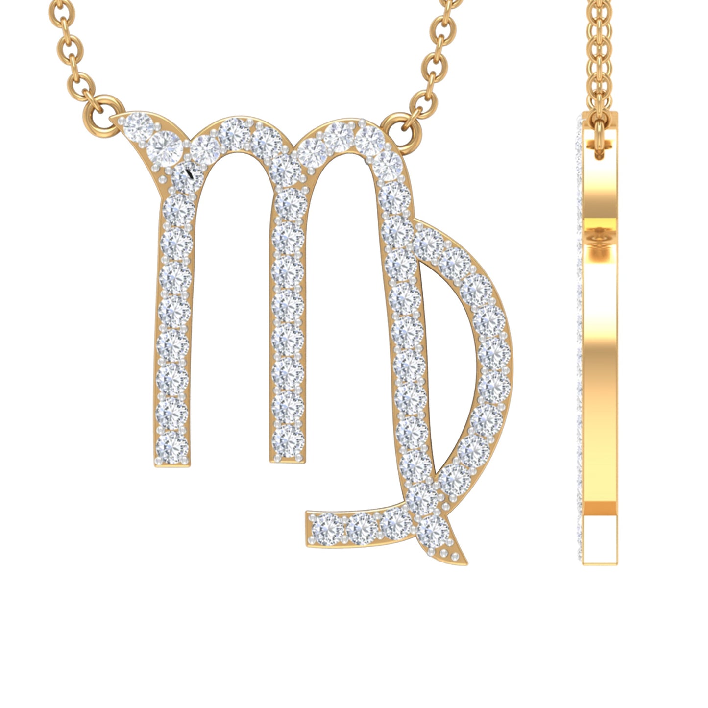 Certified Lab Grown Diamond Zodiac Virgo Necklace