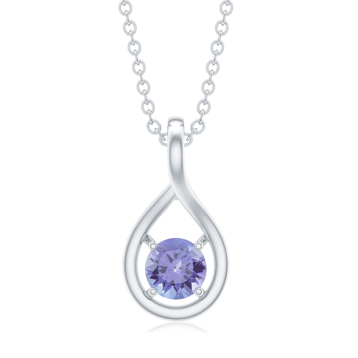 Certified 0.5 Carat Round Tanzanite Teardrop Pendant