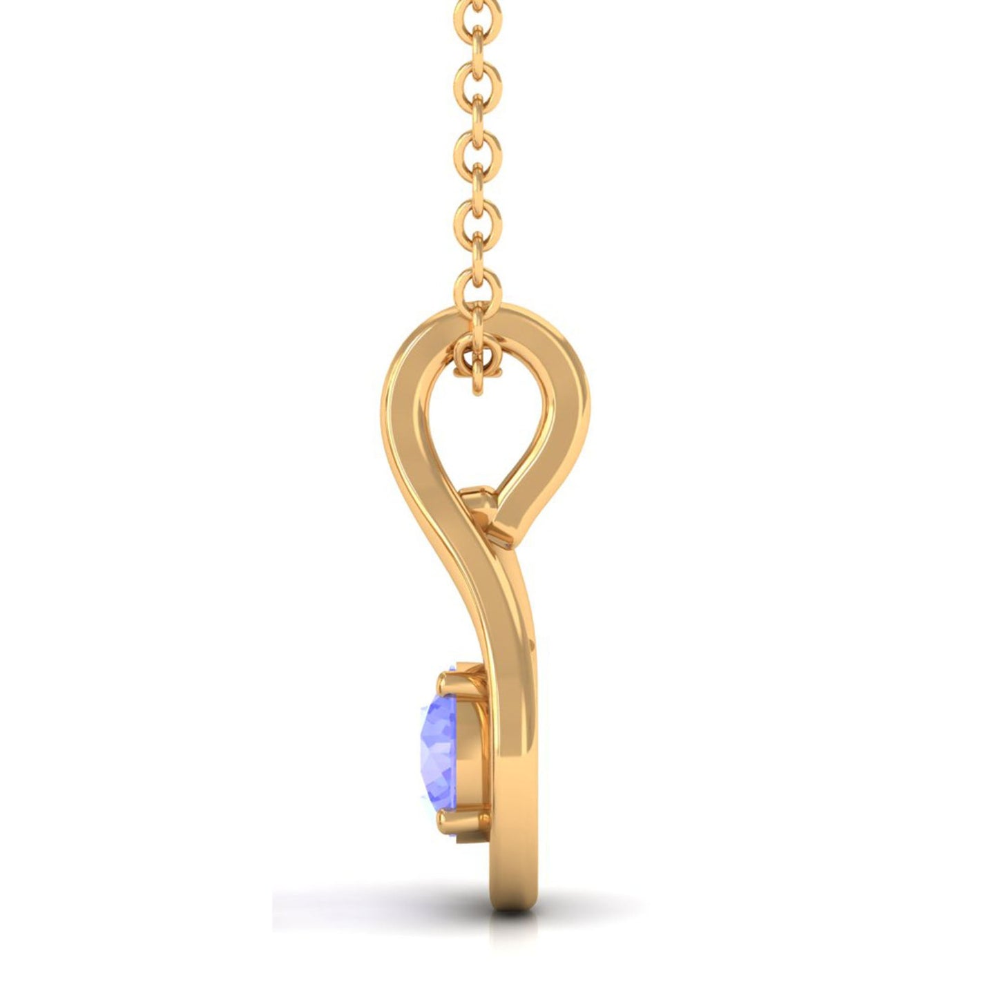 Certified 0.5 Carat Round Tanzanite Teardrop Pendant