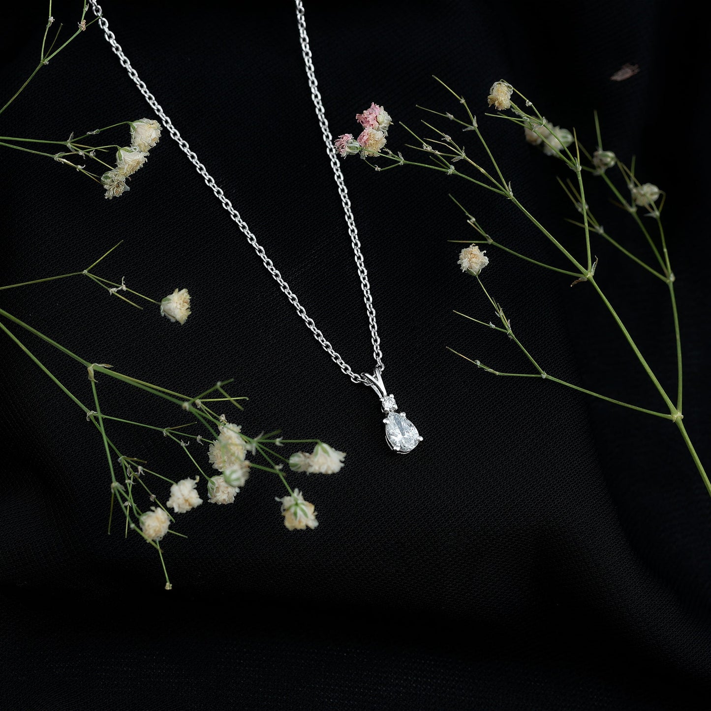 0.3 Carat Lab Grown Diamond Teardrop Pendant Necklace