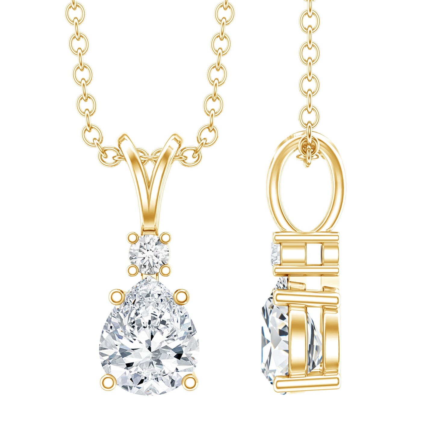 0.3 Carat Lab Grown Diamond Teardrop Pendant Necklace