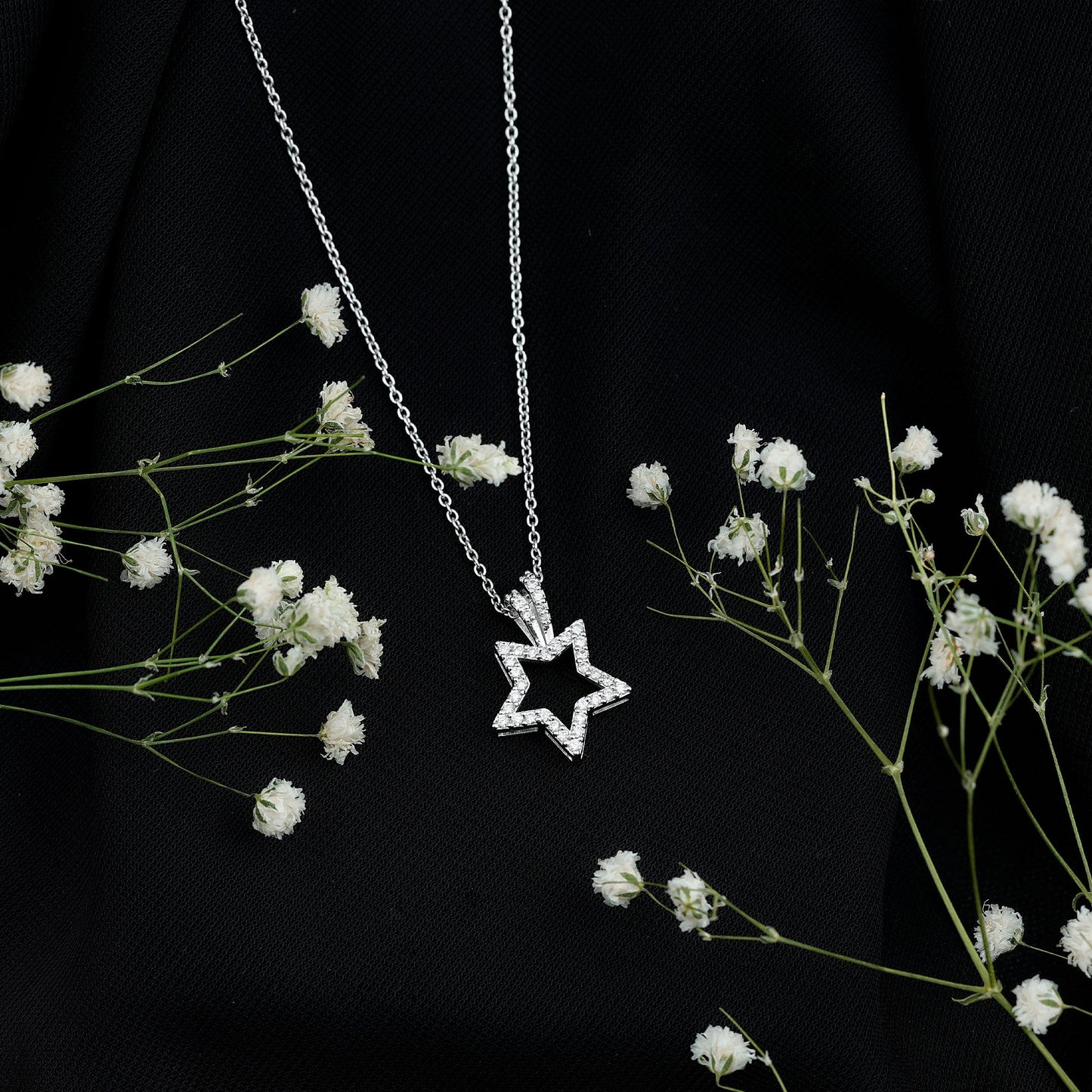 Natural Diamond Star Pendant For Women