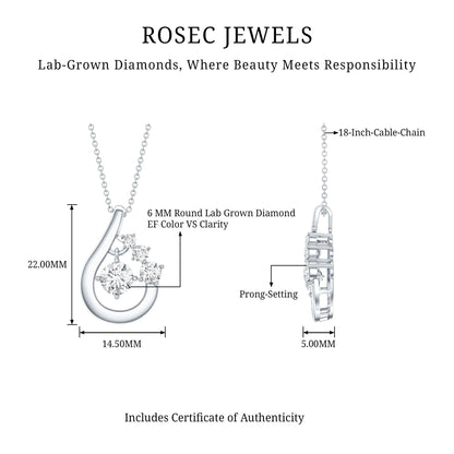 Certified Lab Grown Diamond Minimal Pendant Necklace