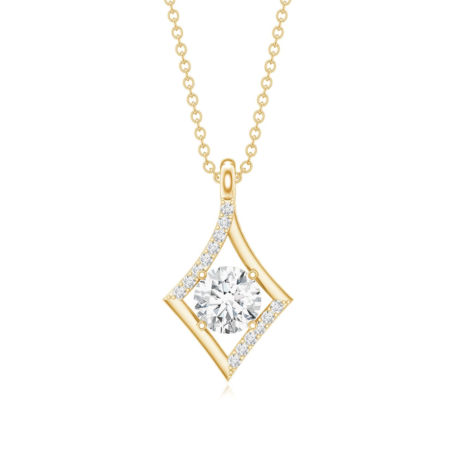 Certified Lab Grown Diamond Geometric Pendant Necklace