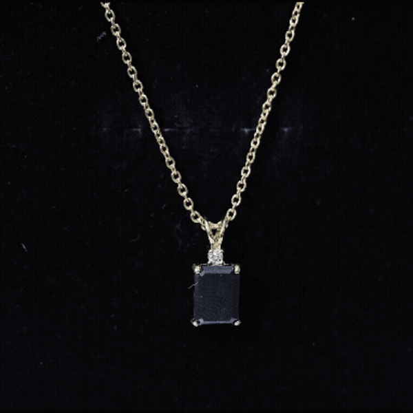 Genuine 1.68 Carat Black Diamond Solitaire Necklace for Women