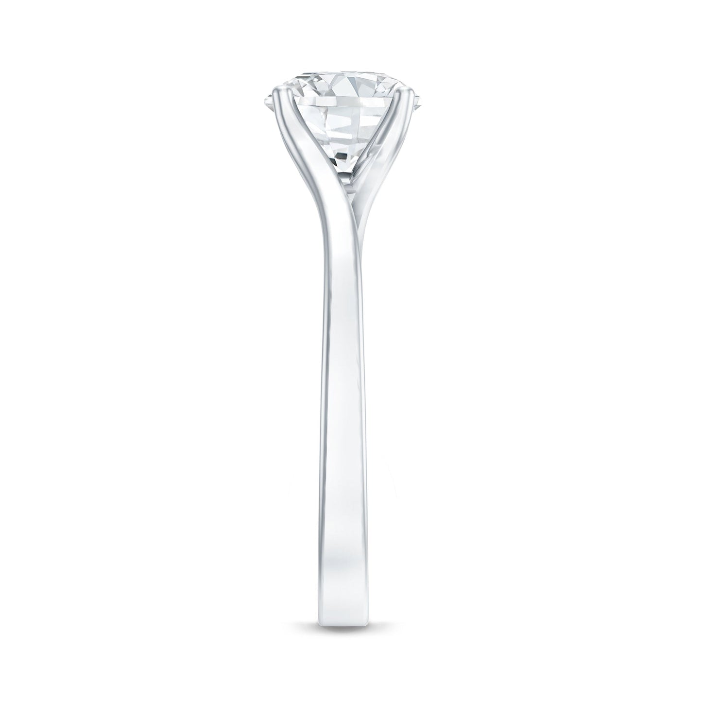 Certified Solitaire Moissanite Bypass Engagement Ring