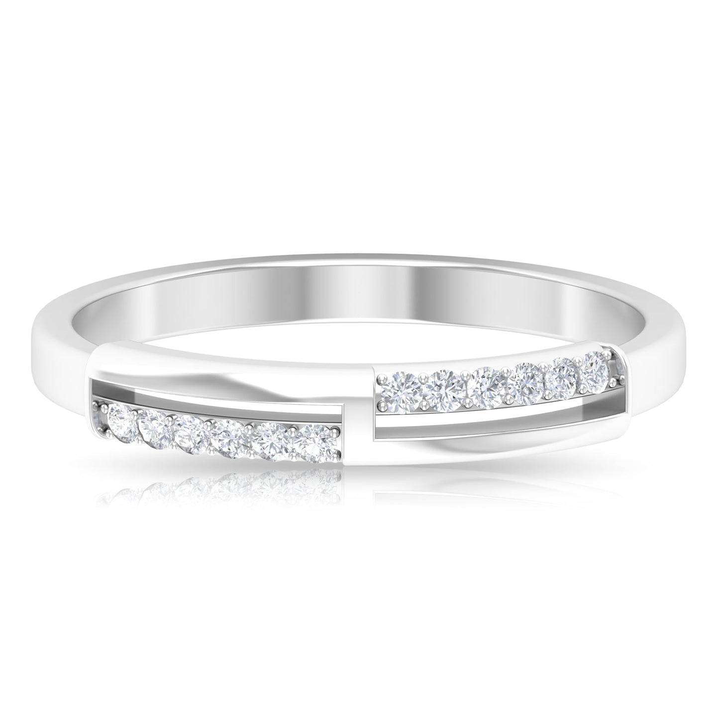 Round Diamond Band Ring in Prong Setting