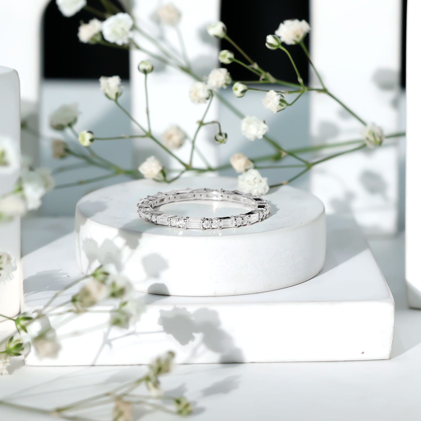 Certified Moissanite Stackable Enhancer Ring