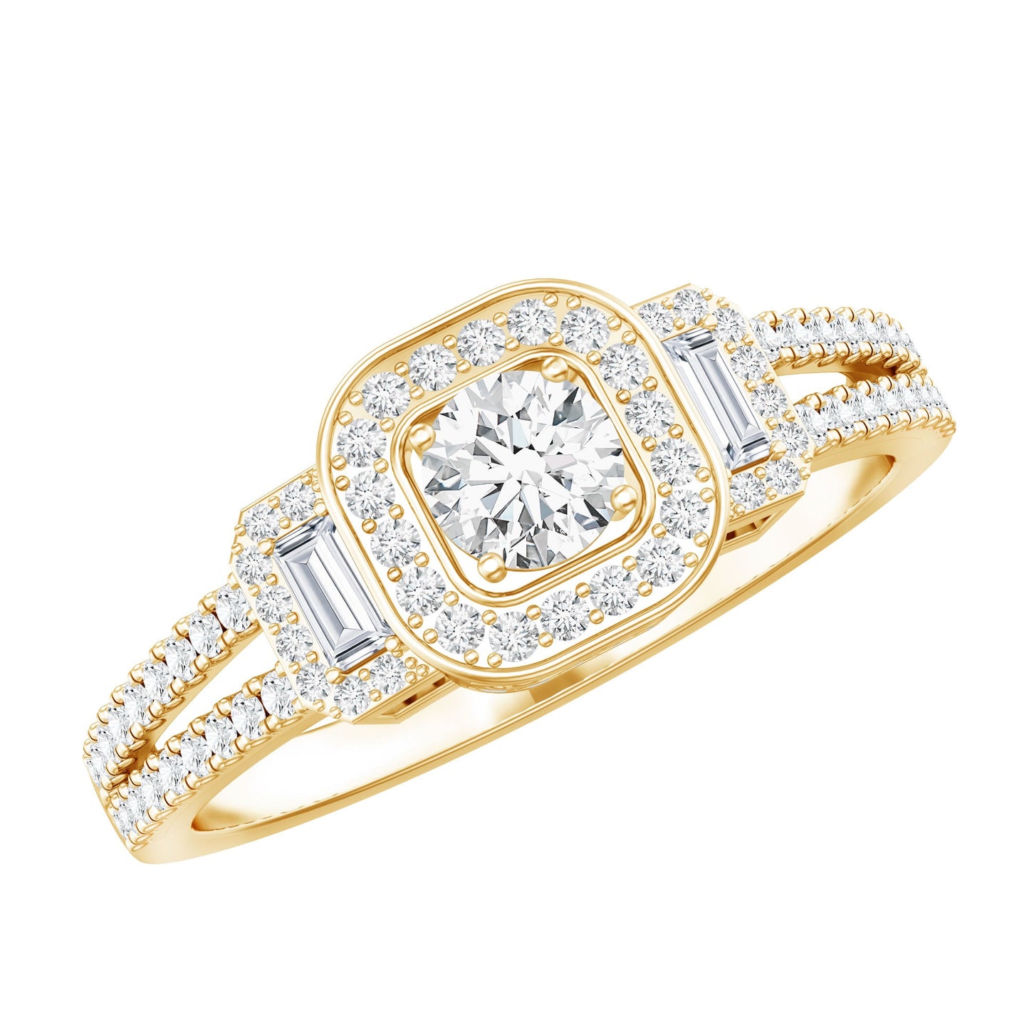 Certified Moissanite Vintage Inspired Engagement Ring
