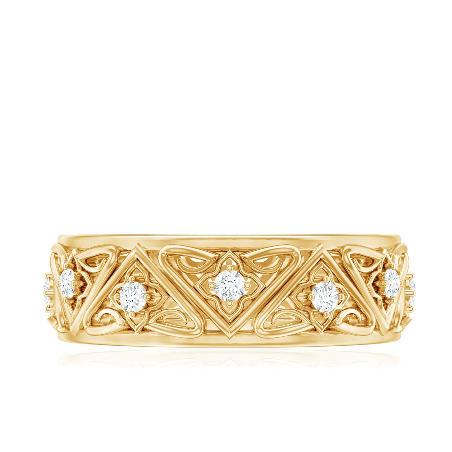 Vintage Style Diamond Wedding Band Ring