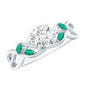 Lab Grown Diamond Engagement Ring With Emerald