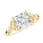 3 Carat Princess Cut Moissanite Solitaire Engagement Celtic Ring
