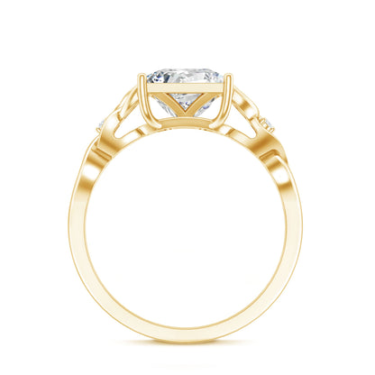3 Carat Princess Cut Moissanite Solitaire Engagement Celtic Ring