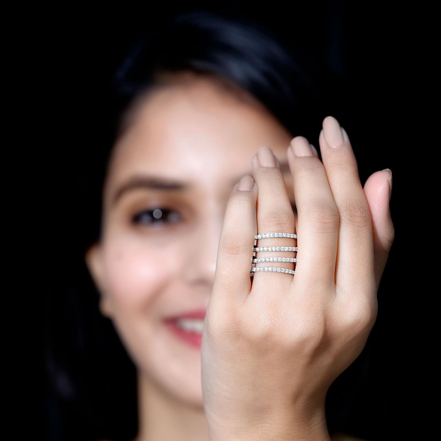 Certified Moissanite Spiral Wrap Ring