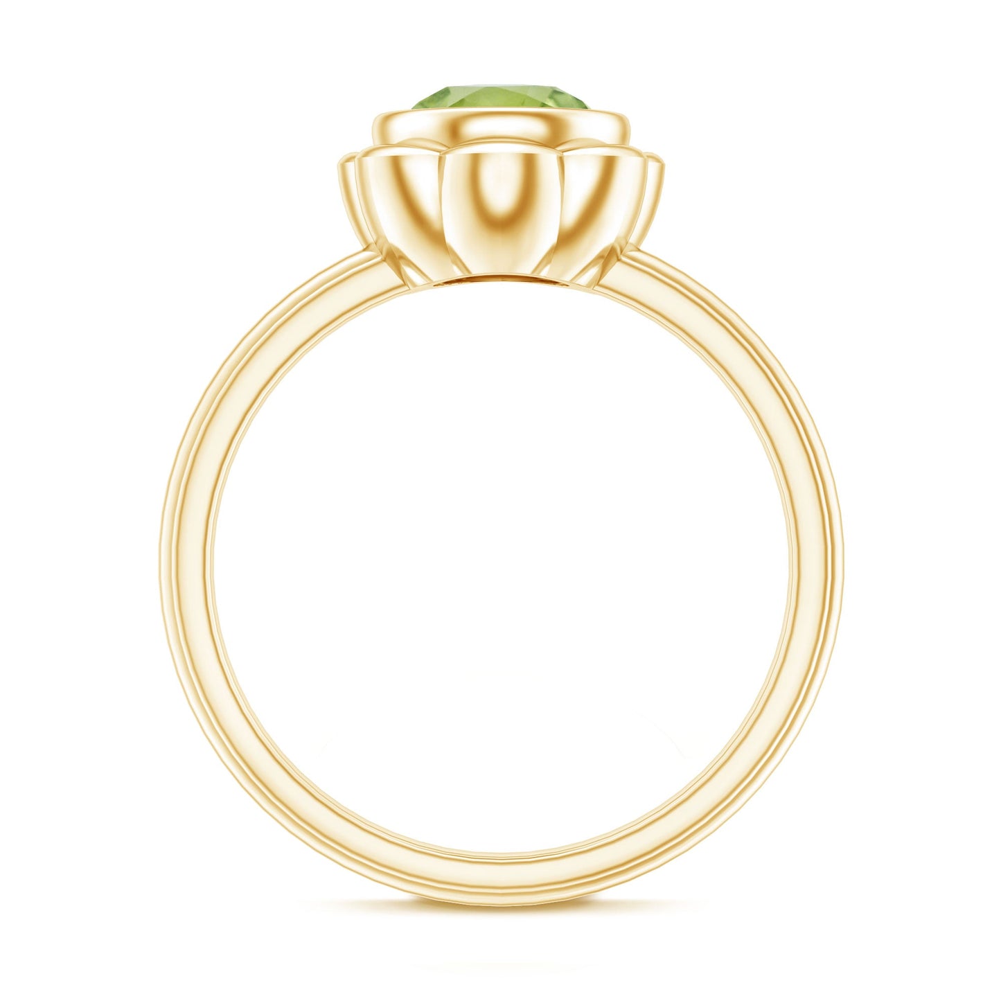Bezel Set 1.2 Carat Peridot Engagement Ring for Women