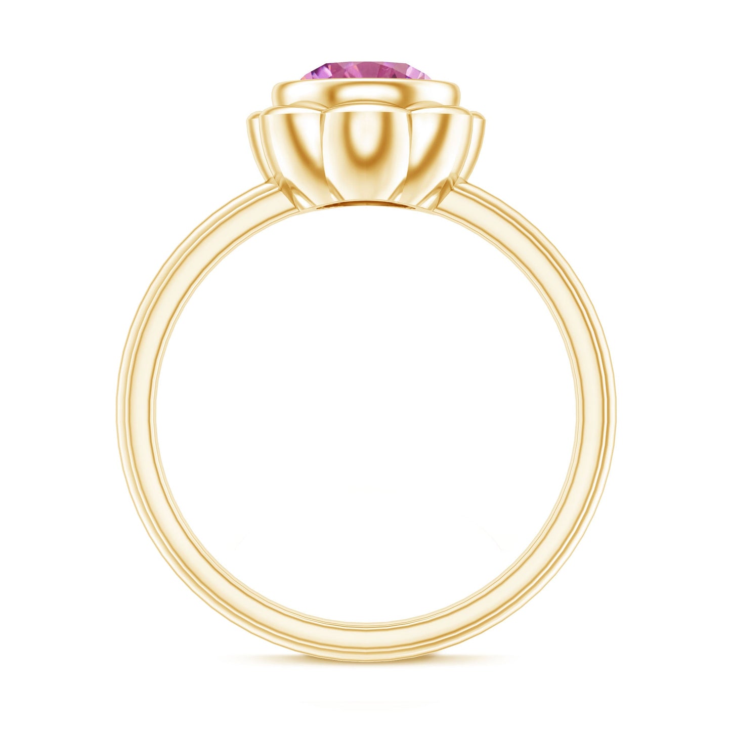 1.2 Carat Round Pink Tourmaline Flower Engagement Ring