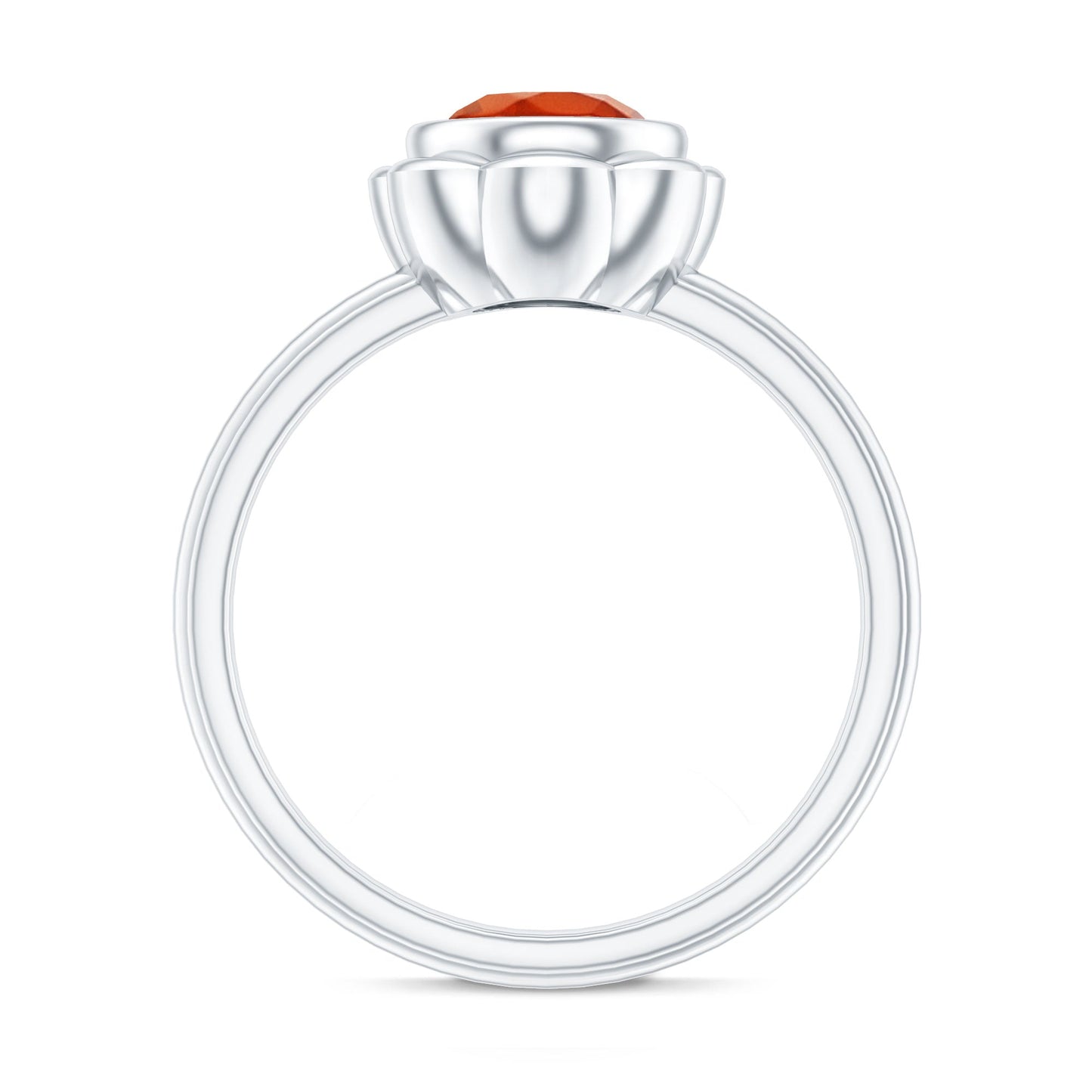 1.6 Carat Real Fire Opal Flower Engagement Ring