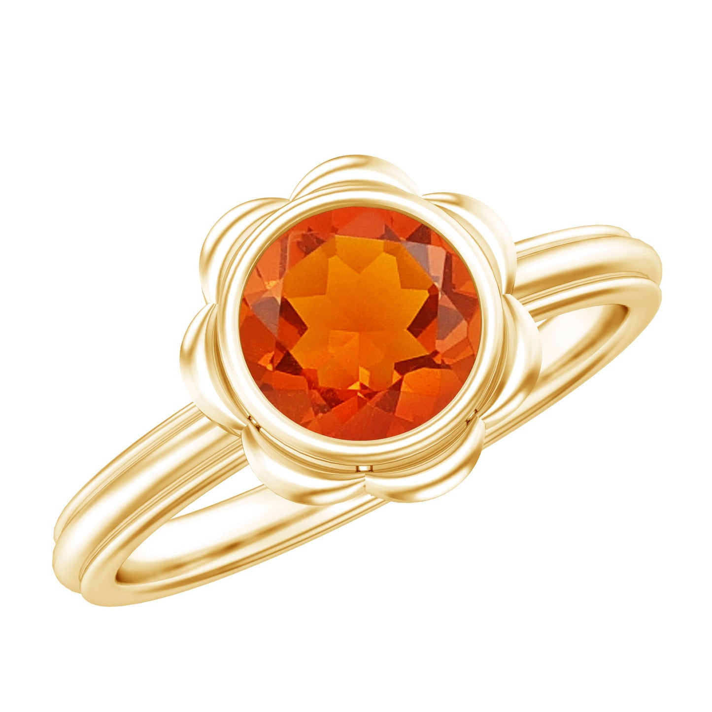 1.6 Carat Real Fire Opal Flower Engagement Ring