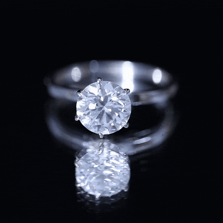 2 Carat Lab Grown Diamond Solitaire Engagement Ring with Hidden Halo