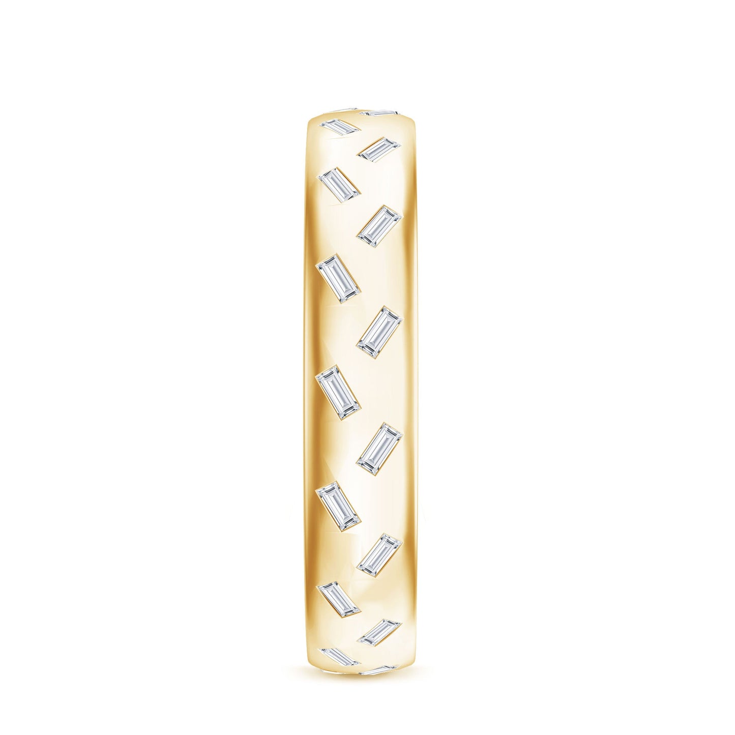 Baguette Cut Lab Grown Diamond Wedding Band With Certificate