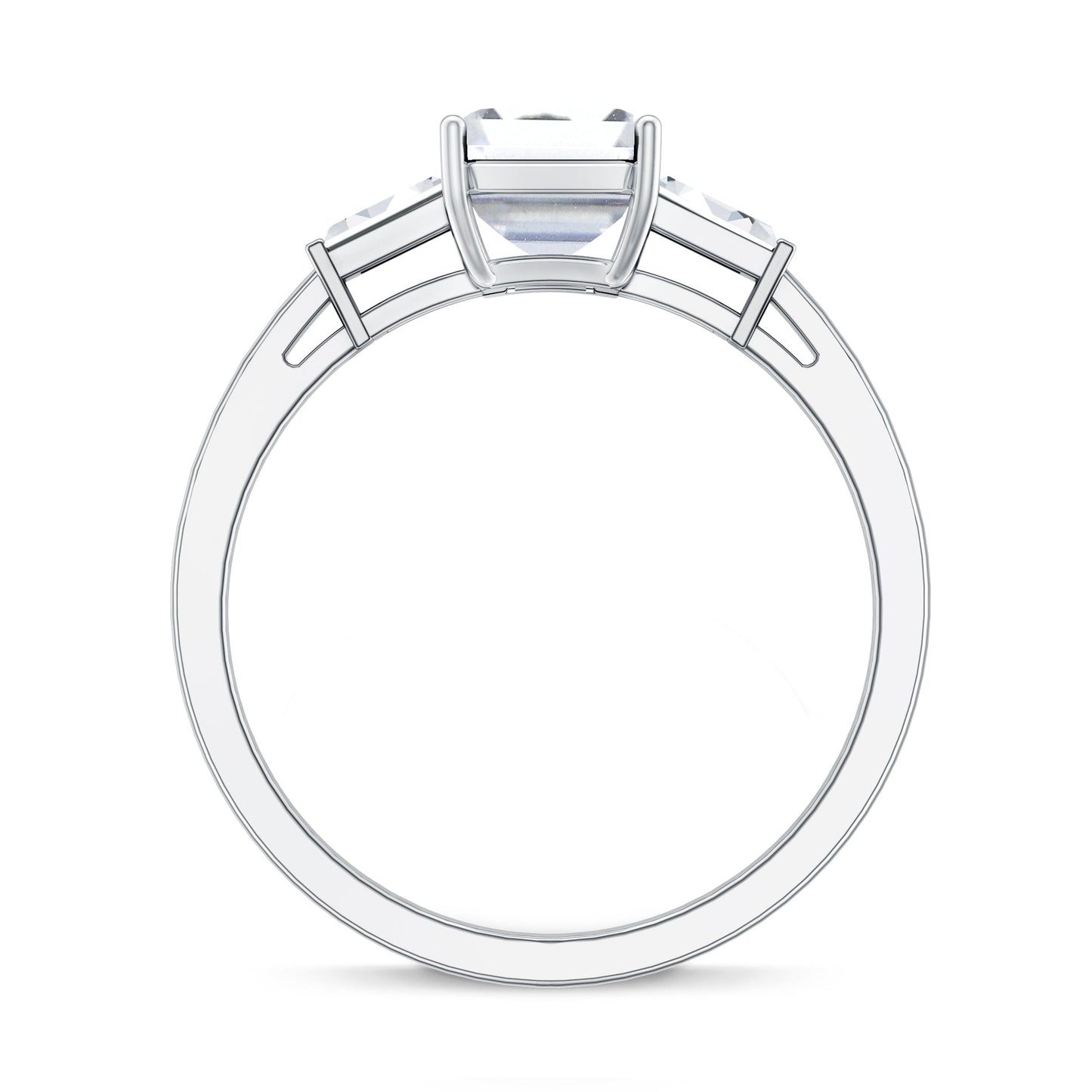 1.8 Carat Lab Grown Diamond Emerald Cut Engagement Ring