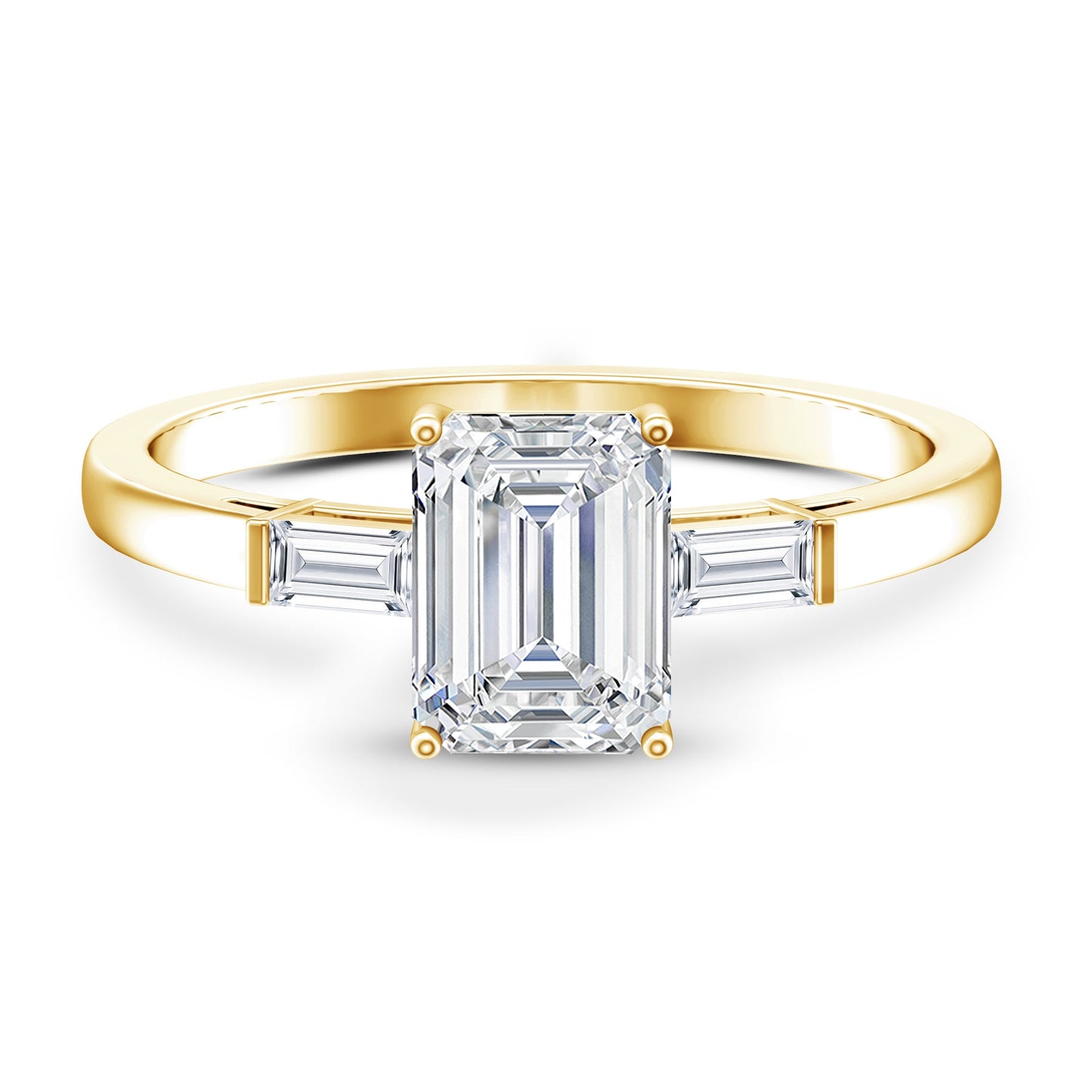 1.8 Carat Lab Grown Diamond Emerald Cut Engagement Ring