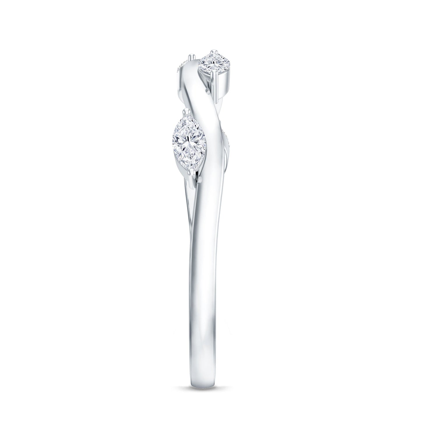 Marquise Cut Lab Grown Diamond Wedding Band
