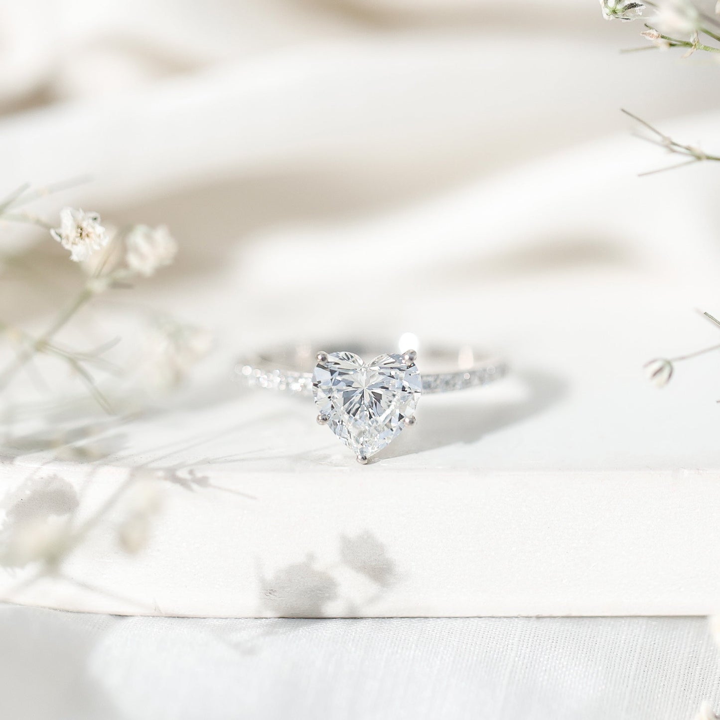 2 Carat Lab Grown Diamond Heart Engagement Ring for Her