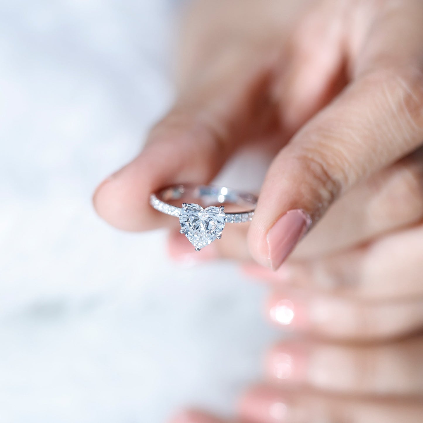 2 Carat Lab Grown Diamond Heart Engagement Ring for Her