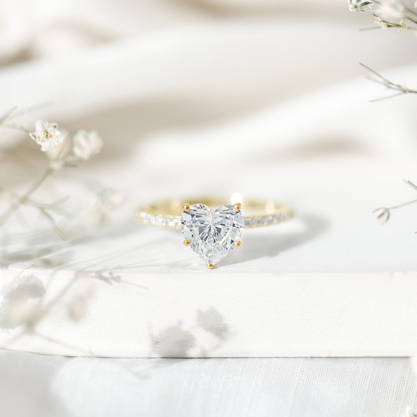 2 Carat Lab Grown Diamond Heart Engagement Ring for Her