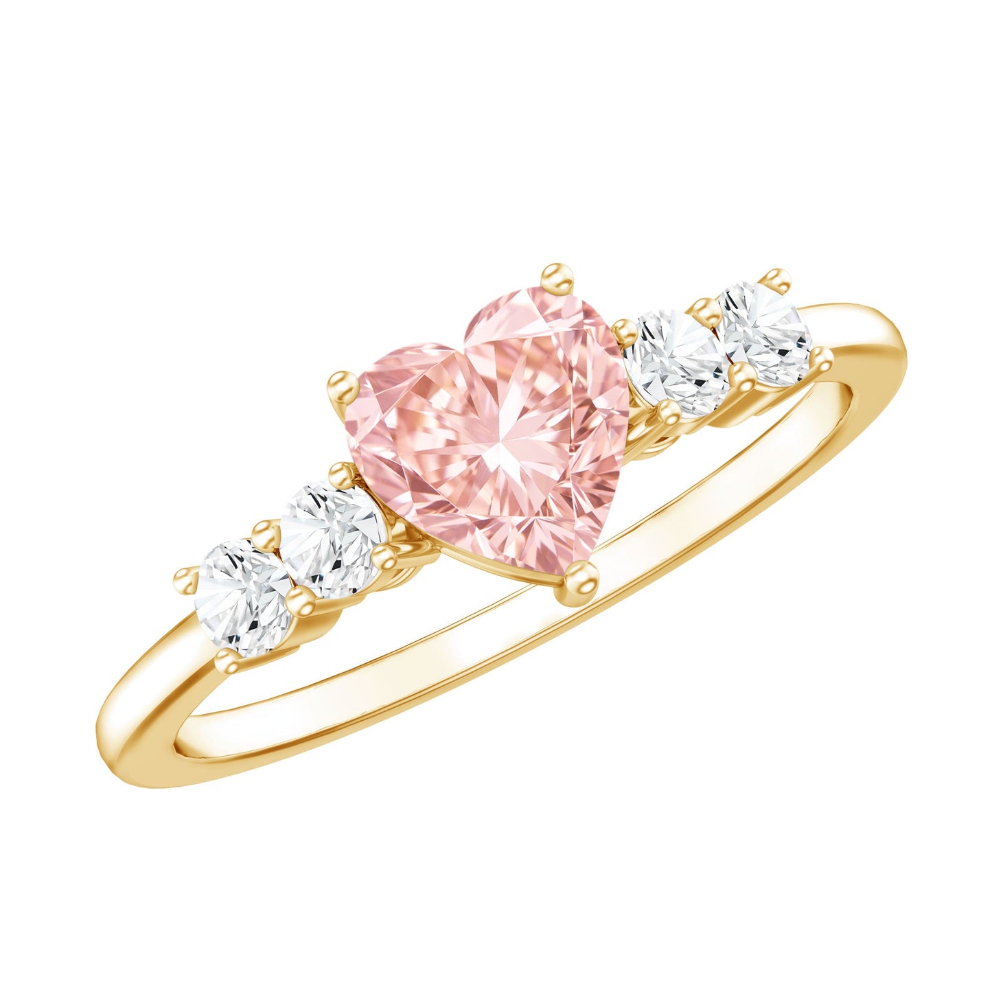 IGI Certified 1 Carat Lab Grown Pink and White Diamond Heart Promise Ring for Her