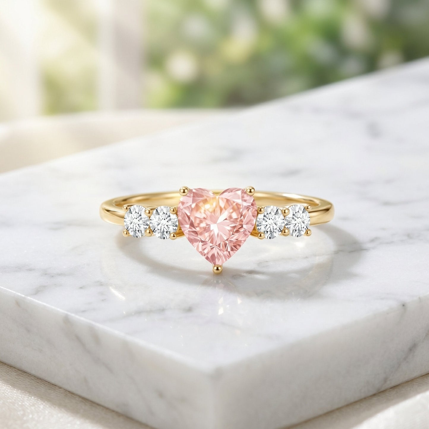 IGI Certified 1 Carat Lab Grown Pink and White Diamond Heart Promise Ring for Her