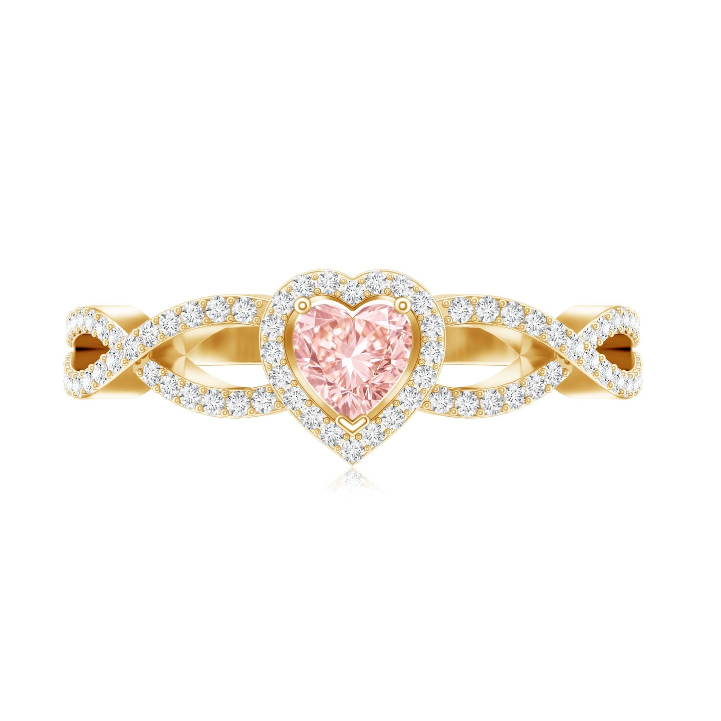 IGI Certified 1 Carat Lab Grown Pink and White Diamond Classic Engagement Ring