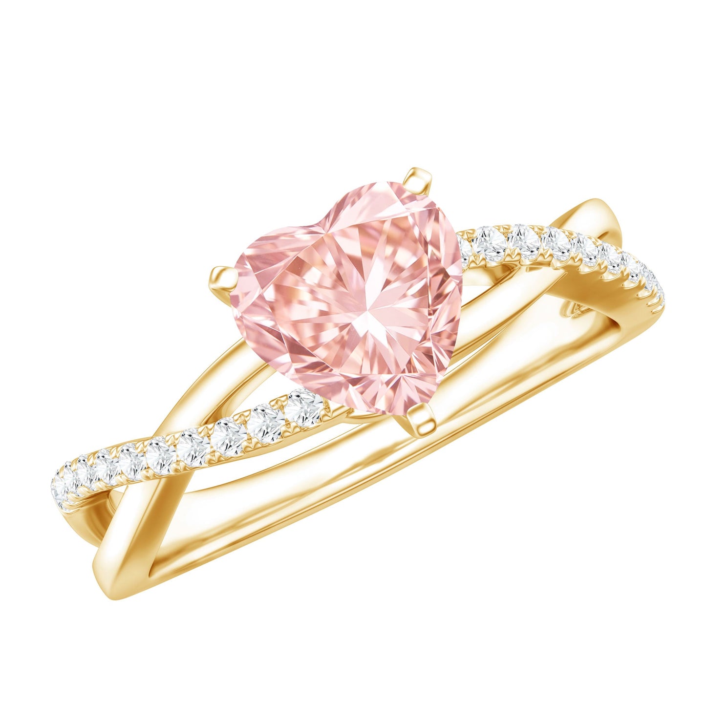 IGI Certified 1 CT Solitaire Lab Grown Pink Diamond Heart Engagement Ring