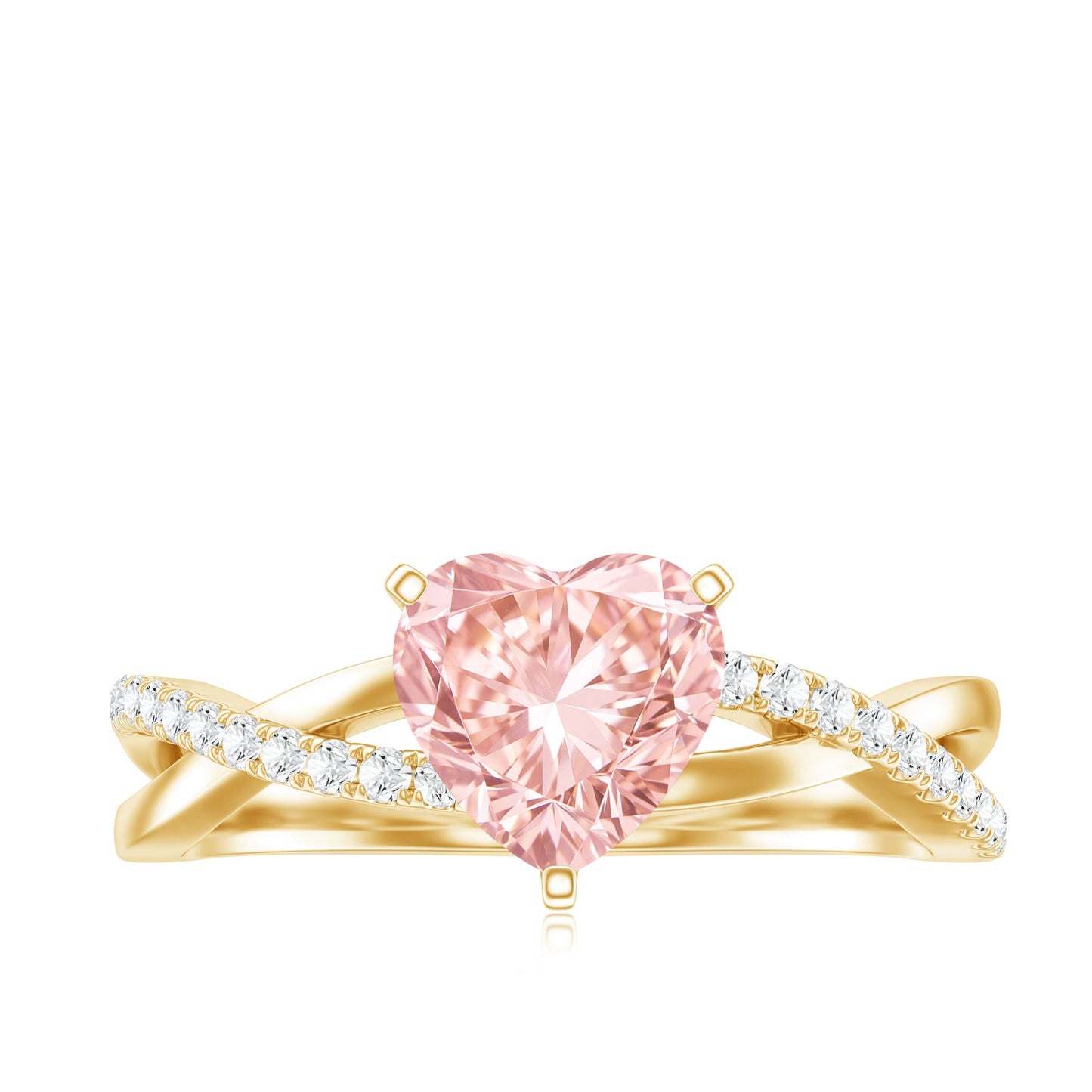 IGI Certified 1 CT Solitaire Lab Grown Pink Diamond Heart Engagement Ring