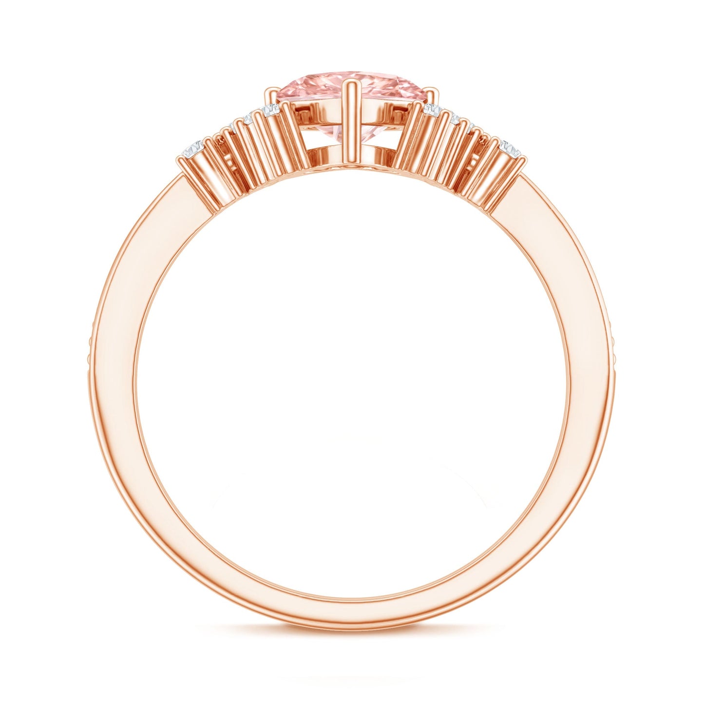 1 CT Lab Grown Pink and White Diamond Heart Engagement Ring IGI Certified
